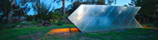 PH Architects, Nervegna Reed Architecture, Arrow Studio, art studio australia, australian architecture, art gallery design, arrow art gallery, Hanging Rock in Victoria, victoria art gallery, art studio hanging rock, timber art gallery, timber building material, green buildings, art buildings, mirrored buildings, brick veneer, garden shed, garden art gallery