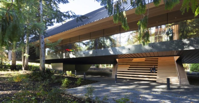 Audain Art Museum, Patkau Architects, museum, British Museum, metal facade, wooden cladding, green architecture, flooding, glass walkways, British Columbia