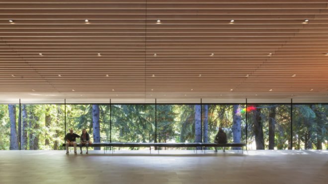 Audain Art Museum, Patkau Architects, museum, British Museum, metal facade, wooden cladding, green architecture, flooding, glass walkways, British Columbia