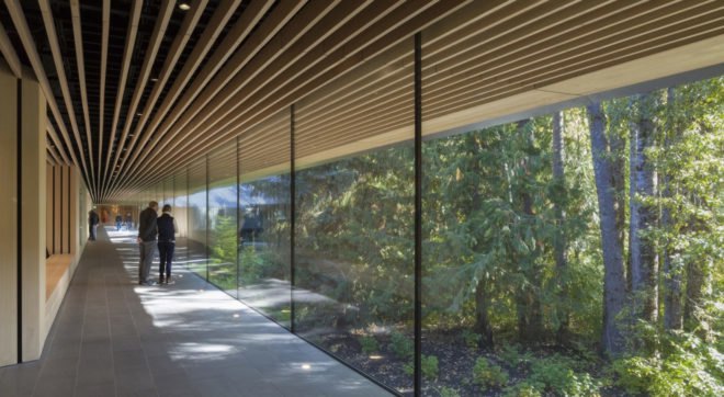 Audain Art Museum, Patkau Architects, museum, British Museum, metal facade, wooden cladding, green architecture, flooding, glass walkways, British Columbia