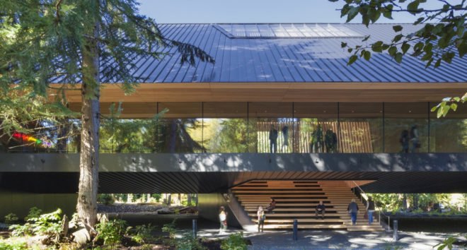 Audain Art Museum, Patkau Architects, museum, British Museum, metal facade, wooden cladding, green architecture, flooding, glass walkways, British Columbia
