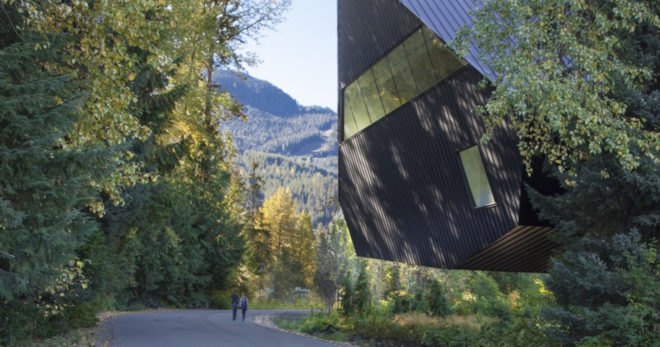 Audain Art Museum, Patkau Architects, museum, British Museum, metal facade, wooden cladding, green architecture, flooding, glass walkways, British Columbia