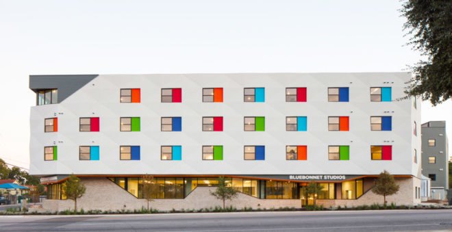 Bluebonnet Studios, social housing,Austin, Forge Craft Architecture + Design, Texas, natural light, occupancy sensors, recycled materials, recycling, green architecture