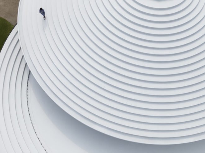 CoFuFun by Nendo, CoFuFun plaza, CoFuFun Japan, CoFuFun Tenri Station, Tenri station plaza, Cofun, ancient Japanese tombs, nendo public space, nendo design, nendo urban design, multirpurpose plaza design, precast white concrete,