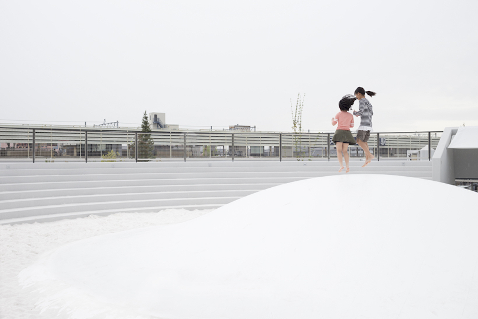 CoFuFun by Nendo, CoFuFun plaza, CoFuFun Japan, CoFuFun Tenri Station, Tenri station plaza, Cofun, ancient Japanese tombs, nendo public space, nendo design, nendo urban design, multirpurpose plaza design, precast white concrete,