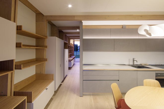 LEAPfactory, LeapHome, Frame, Frame by LEAPfactory, home, homes, house, houses, home model, Italy, prefabricated, prefabricated housing, green home, green house, sustainable home, sustainable house, environmentally friendly, architecture, design, wood, interior, kitchen, dining, dining area