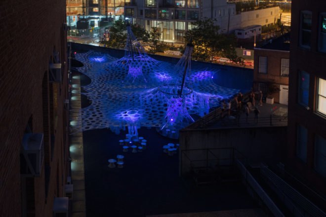 Lumen by Jenny Sabin Studio, Lumen at MoMA PS1, YAP 2017 winner, Warm Up installation MoMA, MOMA Warm Up, Lumen YAP 2017, Young Architects Program MoMA, MoMA PS1 summer installation, Lumen in NYC, Lumen canopy, Lumen art,