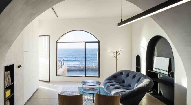 Modern Cave, Pitsou Kedem Architects, cave, Israel, vaulted ceilings, green renovation, natural light, renovated interior, green interior