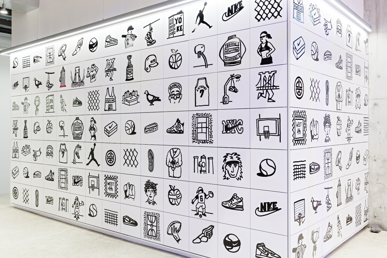 Nike New York Headquarters, Nike New York City, Nike and Miniwiz, Nike NYC headquarters, indoor basketball court in office, office VW van, creative open plan office,