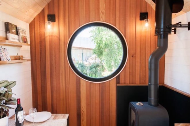 Ostara by Baluchon, Baluchon tiny house builder, France tiny house, Toulouse tiny house, French style tiny house, rustic tiny house, Ostara tiny house, tiny house on horse farm,