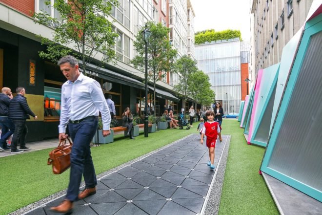Pavegen, Bird Street, pavement, pavements, street, streets, energy, electricity, energy harvesting, footstep, footsteps, smart street, smart streets, technology, app, apps, sustainability, London, West End