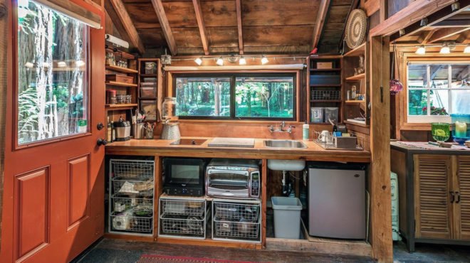 Sonoma tiny house, Vanguard Properties, tiny house, treehouse, green architecture, wooden deck, canopy, California