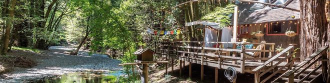 Sonoma tiny house, Vanguard Properties, tiny house, treehouse, green architecture, wooden deck, canopy, California