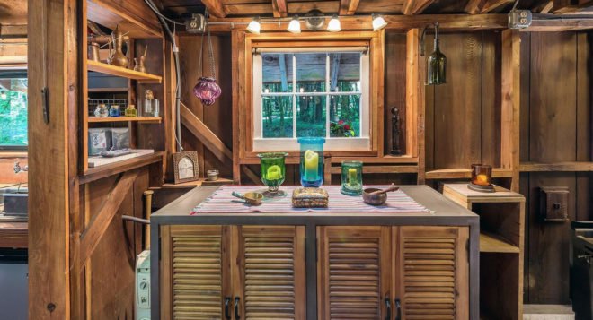 Sonoma tiny house, Vanguard Properties, tiny house, treehouse, green architecture, wooden deck, canopy, California