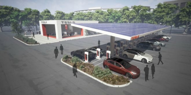 Tesla, Supercharger station, Elon Musk, electric, electric vehicle, electric grid, off grid,