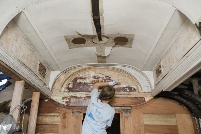 Train car restoration by SCAD students, historic preservation at SCAD, restoration construction SCAD, preservation restoration SCAD, train car restoration process, SCAD Museum of Art