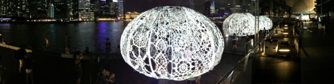 Urchins installation, Choi+Shine Architects, art installation inspired by sea urchins, iLight Marina Bay Festival, urchin-shaped installation in Singapore
