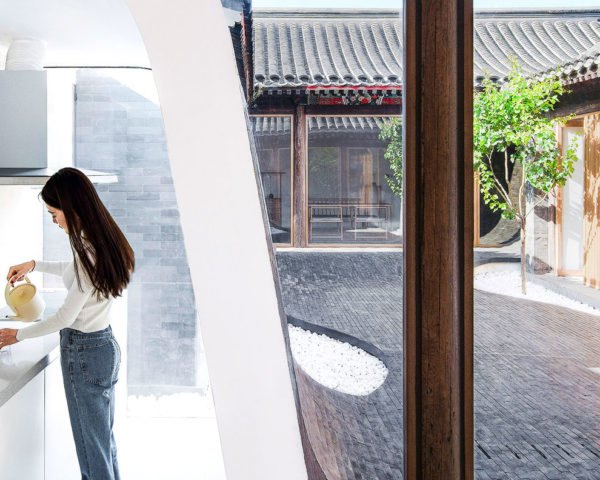 Arch Studio, Twisting Courtyard house, ying yang house, black and white homes, interior design, chinese home design, chinese architecture, black and white home, undulating pavement, landscape architecture, traditional hutong renovation, hutong renovation, beijing hutongs, hutong houses, hutong courtyard, home design, hutong remodel, beijing architecture, hutong architecture,