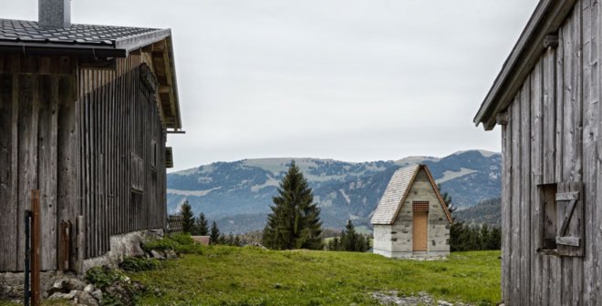 Wirmboden chapel, Innauer-Matt Architects, chapel, Austria, locally sourced stone, natural building materials, natural light, spruce, stone, green architecture, tiny buildings