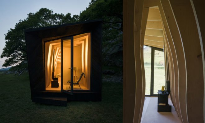 Arthur's cave cabin, Arthur's cave by Miller Kendrick architects, Arthur's cave by Epic Retreats, Arthur's cave in Welsh countryside, Arthur's cave in Wales, sheep wool insulation,