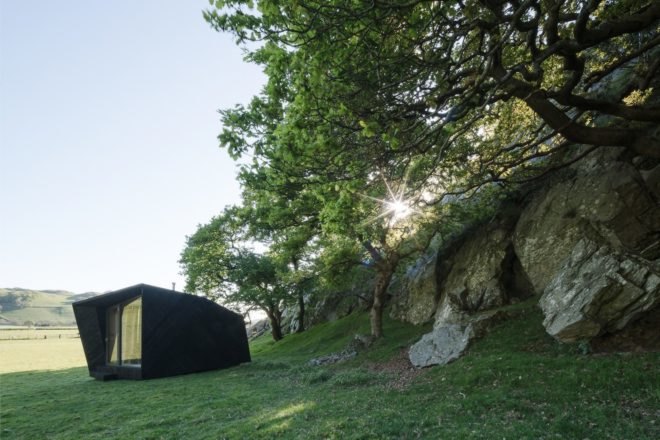 Arthur's cave cabin, Arthur's cave by Miller Kendrick architects, Arthur's cave by Epic Retreats, Arthur's cave in Welsh countryside, Arthur's cave in Wales, sheep wool insulation,
