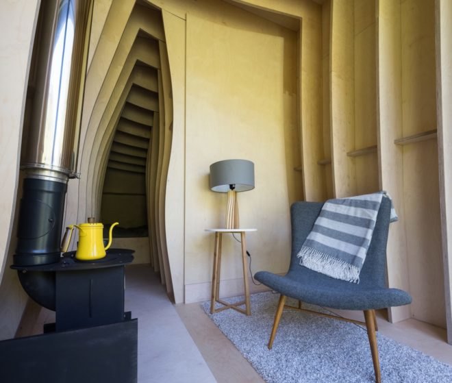 Arthur's cave cabin, Arthur's cave by Miller Kendrick architects, Arthur's cave by Epic Retreats, Arthur's cave in Welsh countryside, Arthur's cave in Wales, sheep wool insulation,
