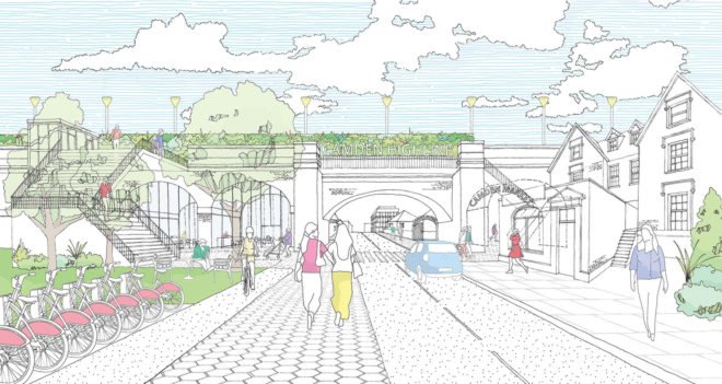 Camden Highline, railway, public park, High Line, Camden Town Unlimited, crowdfunding campaign, green architecture, green renovation, public spaces, community garden