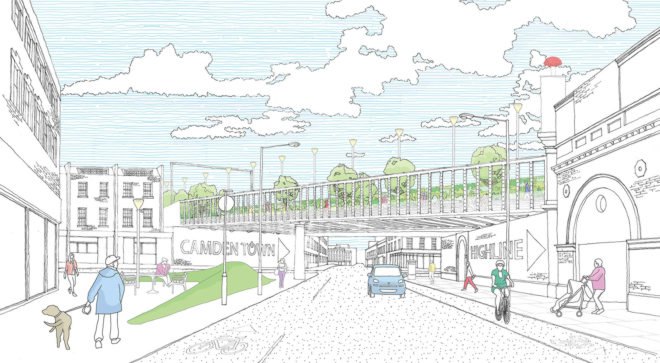 Camden Highline, railway, public park, High Line, Camden Town Unlimited, crowdfunding campaign, green architecture, green renovation, public spaces, community garden