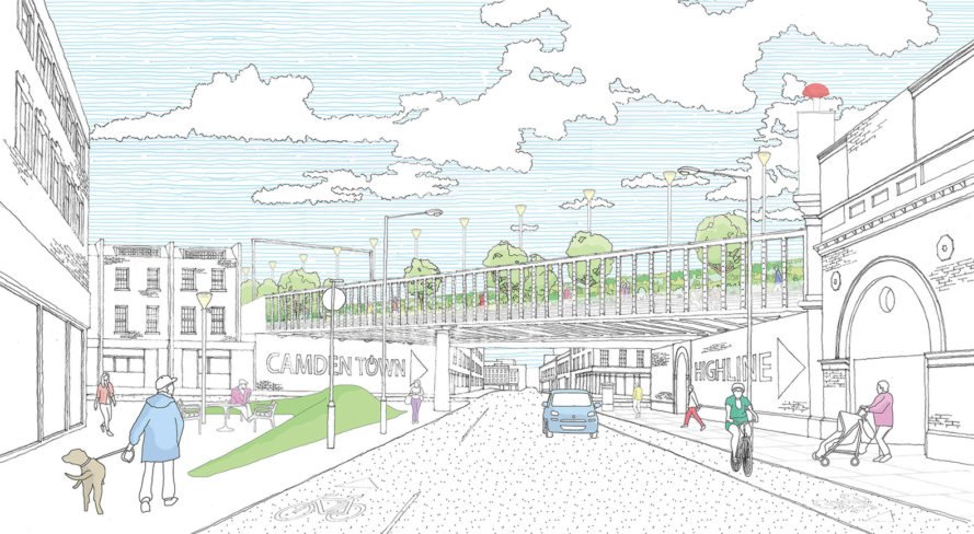 Camden Highline, railway, public park, High Line, Camden Town Unlimited, crowdfunding campaign, green architecture, green renovation, public spaces, community garden