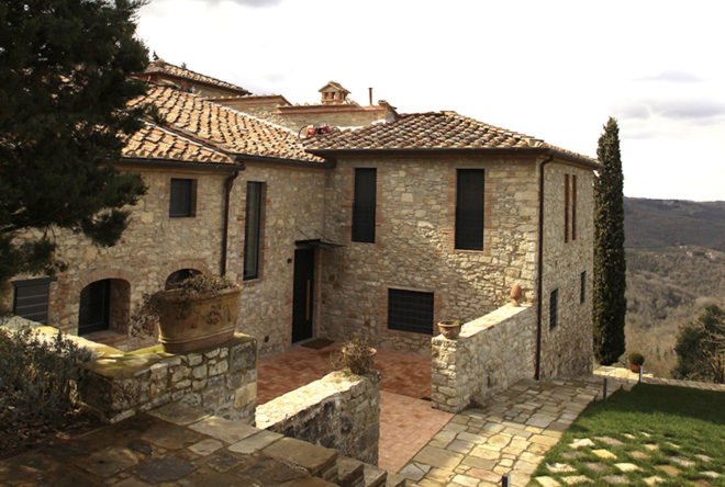 Chianti Hills farmhouse by Lenzi + Baglini Architetti, renovated farmhouse, adaptive reuse farmhouse, Tuscany farmhouse contemporary, contemporary farmhouse redesign, Chianti Hills architecture
