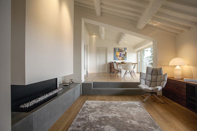 Chianti Hills farmhouse by Lenzi + Baglini Architetti, renovated farmhouse, adaptive reuse farmhouse, Tuscany farmhouse contemporary, contemporary farmhouse redesign, Chianti Hills architecture