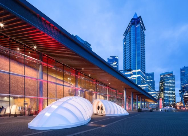 ELEVATE by DBR, LVL construction, ELEVATE for TED2016, ELEVATE TED conference, Design Build Research TED architecture, warming huts architecture, pop up warming huts, ELEVATE in Vancouver, laminated veneer lumber construction
