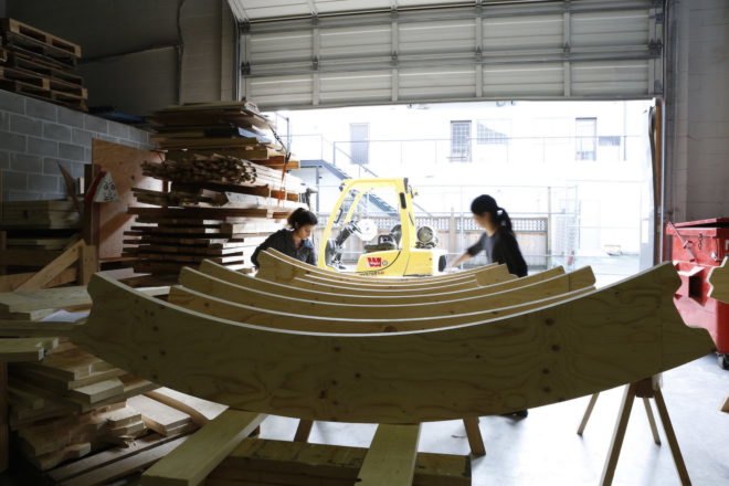 ELEVATE by DBR, LVL construction, ELEVATE for TED2016, ELEVATE TED conference, Design Build Research TED architecture, warming huts architecture, pop up warming huts, ELEVATE in Vancouver, laminated veneer lumber construction