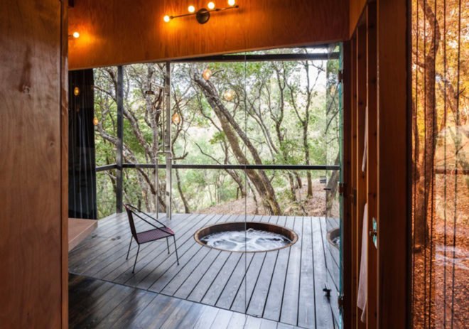 Forest House by Envelope A+D, Forest House by Envelope Architecture + Design, Forest House in Northern California, holiday retreat california, unconventional holiday retreat, holiday home in Mendocino county, tent cabins