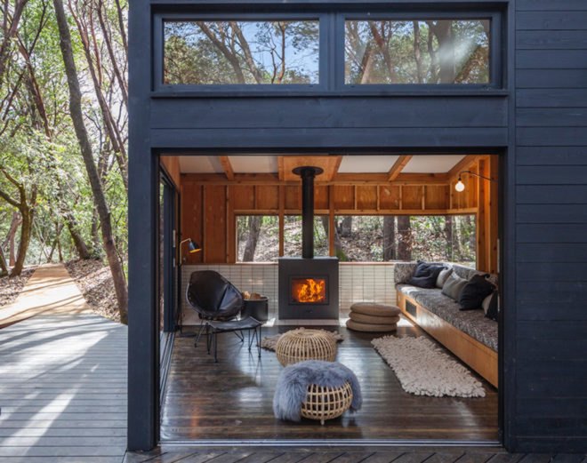 Forest House by Envelope A+D, Forest House by Envelope Architecture + Design, Forest House in Northern California, holiday retreat california, unconventional holiday retreat, holiday home in Mendocino county, tent cabins