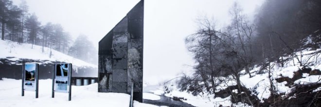 Fortunen AS, Østengen & Bergo, Skjervet waterfall architecture, Skjervet waterfall, landscape architecture, natural stone, waterfall structures, nature-inspired architecture, small spaces, tiny homes, tiny spaces, bathroom design, landscape design, green design,