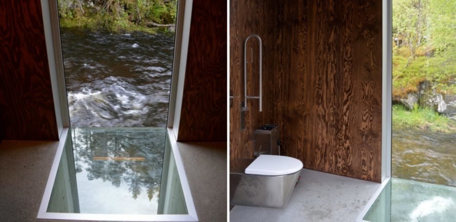 Fortunen AS, Østengen & Bergo, Skjervet waterfall architecture, Skjervet waterfall, landscape architecture, natural stone, waterfall structures, nature-inspired architecture, small spaces, tiny homes, tiny spaces, bathroom design, landscape design, green design,