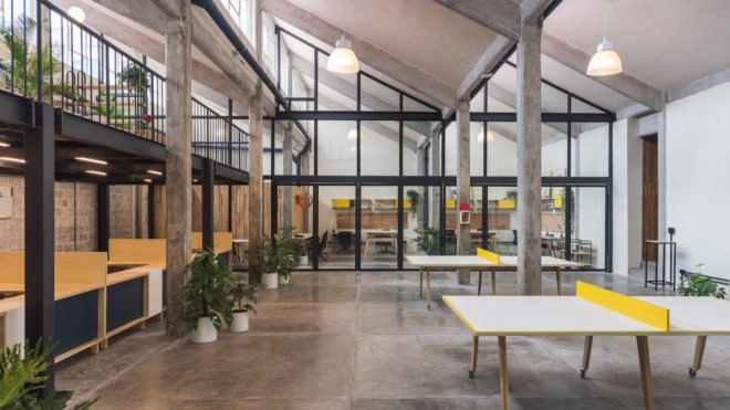 Guateque by Estudio Atemporal, Guateque Mexico City, Guateque co-working space, contemporary co-working spaces, co working spaces adaptive reuse, Mexico City co-working spaces, co-working spaces in old factories, industrial factory adaptive reuse