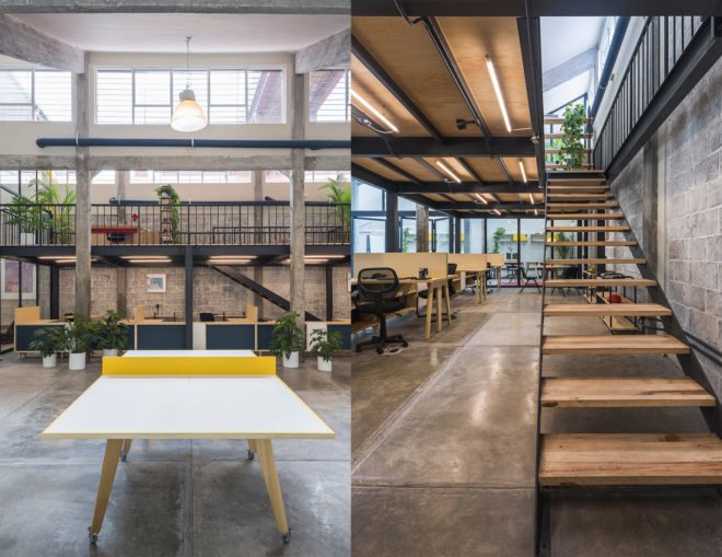 Guateque by Estudio Atemporal, Guateque Mexico City, Guateque co-working space, contemporary co-working spaces, co working spaces adaptive reuse, Mexico City co-working spaces, co-working spaces in old factories, industrial factory adaptive reuse