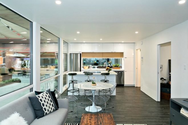 Honomobo shipping container home, prefab homes, shipping container design, green design, sustainable design, sustainable home design, shipping container homes, honomodo container homes, highly efficient shipping container homes, high-grade insulation, net positive home designs, eco homes, shipping container construction, solar power, modular construction,