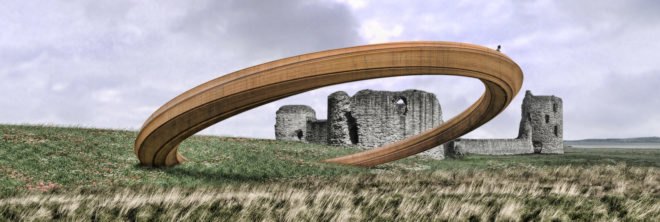 Iron Ring by George King Architects, Year of Legends Wales, Year of Legends design winner, Wales sculpture, Flint Castle sculpture, Iron Ring Year of Legends, Iron Ring Wales, Iron Ring sculpture, Iron Ring Flint Castle, Iron Ring Wales,