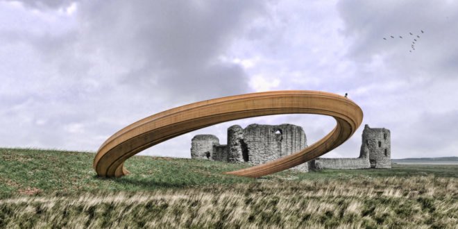 Iron Ring by George King Architects, Year of Legends Wales, Year of Legends design winner, Wales sculpture, Flint Castle sculpture, Iron Ring Year of Legends, Iron Ring Wales, Iron Ring sculpture, Iron Ring Flint Castle, Iron Ring Wales,