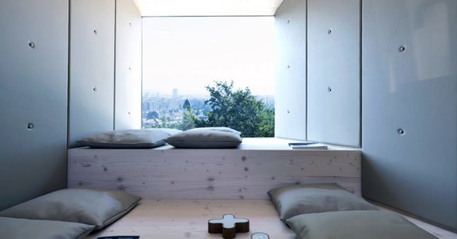 Ofis Arhitekti, modular design, wooden structures, temporary structure, library, Ljubljana, Slovenia, green architecture, temporary architecture, flexible spaces, concrete, cabin, temporary shelter, treehouse