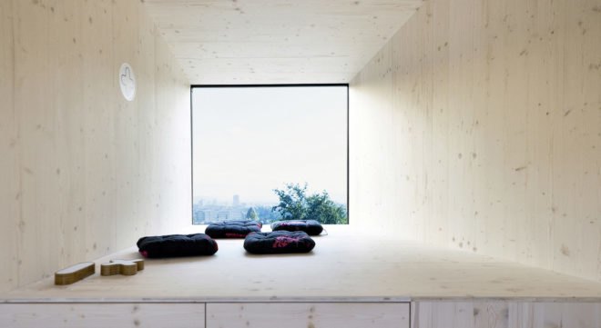 Ofis Arhitekti, modular design, wooden structures, temporary structure, library, Ljubljana, Slovenia, green architecture, temporary architecture, flexible spaces, concrete, cabin, temporary shelter, treehouse