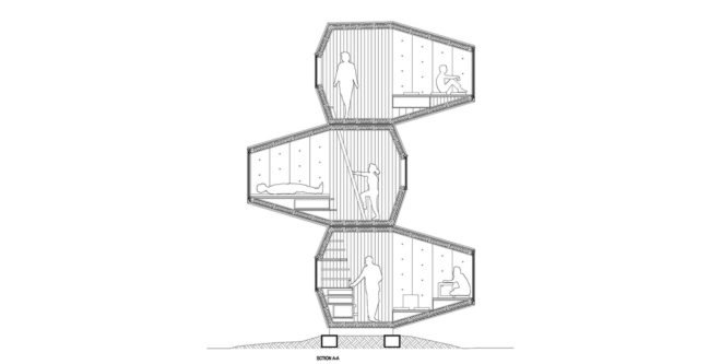 Ofis Arhitekti, modular design, wooden structures, temporary structure, library, Ljubljana, Slovenia, green architecture, temporary architecture, flexible spaces, concrete, cabin, temporary shelter, treehouse