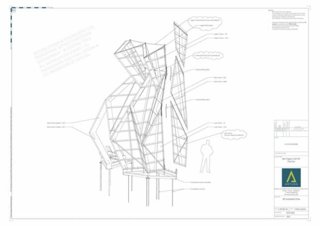 Look! Look! Look! by Studio Morison, Trust New Art at Berrington Hall, Capability Brown Trust New Art, walled garden Look! Look! Look!, Look! Look! Look! pavilion, pineapple architecture, pineapple pavilion, Arts Council England and Studio Morison,