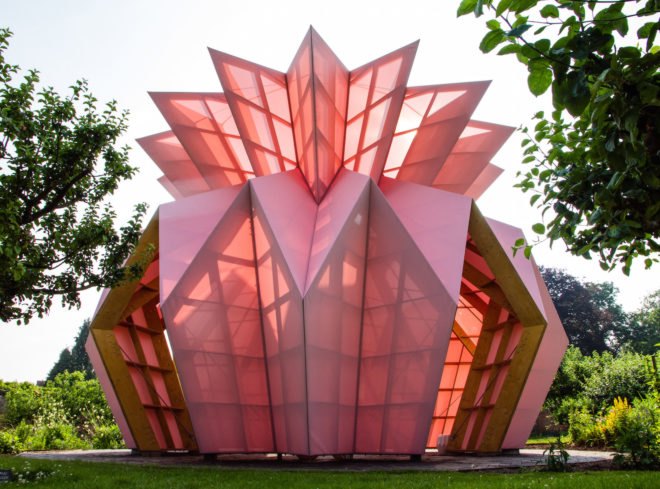 Look! Look! Look! by Studio Morison, Trust New Art at Berrington Hall, Capability Brown Trust New Art, walled garden Look! Look! Look!, Look! Look! Look! pavilion, pineapple architecture, pineapple pavilion, Arts Council England and Studio Morison,
