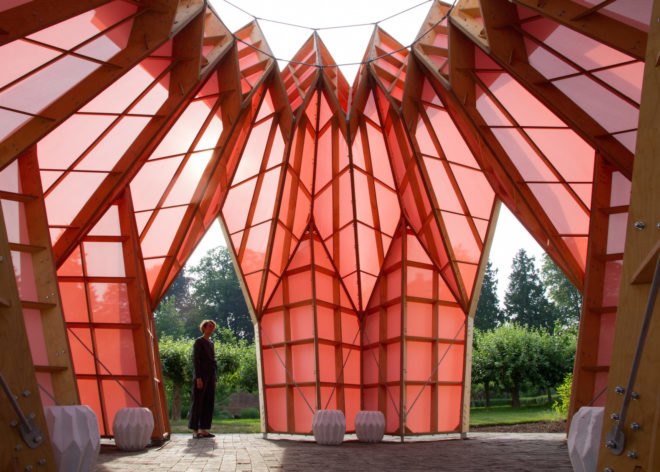 Look! Look! Look! by Studio Morison, Trust New Art at Berrington Hall, Capability Brown Trust New Art, walled garden Look! Look! Look!, Look! Look! Look! pavilion, pineapple architecture, pineapple pavilion, Arts Council England and Studio Morison,