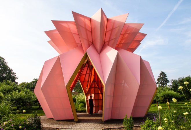 Look! Look! Look! by Studio Morison, Trust New Art at Berrington Hall, Capability Brown Trust New Art, walled garden Look! Look! Look!, Look! Look! Look! pavilion, pineapple architecture, pineapple pavilion, Arts Council England and Studio Morison,