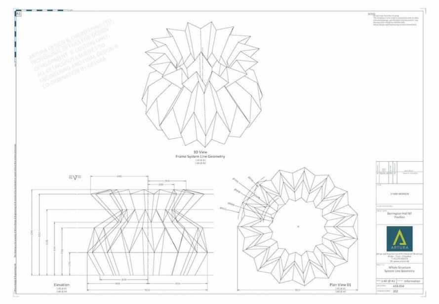 Look! Look! Look! by Studio Morison, Trust New Art at Berrington Hall, Capability Brown Trust New Art, walled garden Look! Look! Look!, Look! Look! Look! pavilion, pineapple architecture, pineapple pavilion, Arts Council England and Studio Morison,